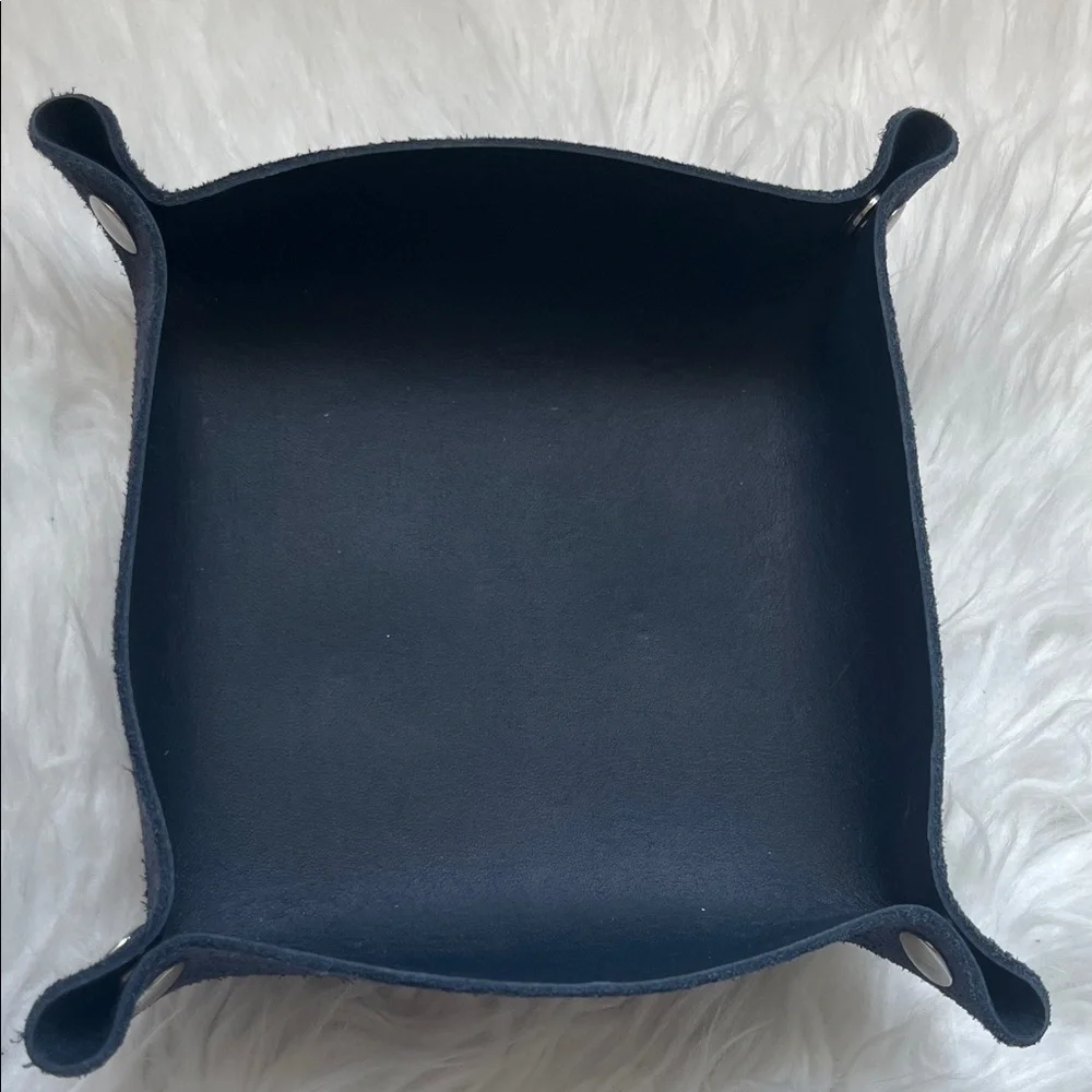 New Leather Catchall Tray, Valet Tray, in Deep Navy